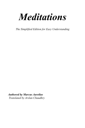 Meditations: The Simplified Edition for Easy Understanding